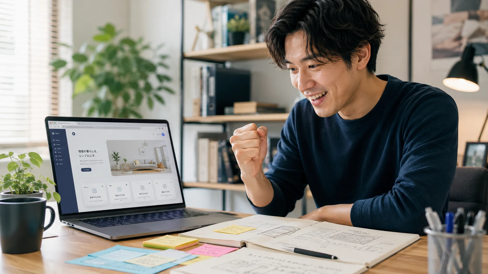 思いついたアイデアをAIと一緒にWebサイトや仕組みにして試すイメージ
