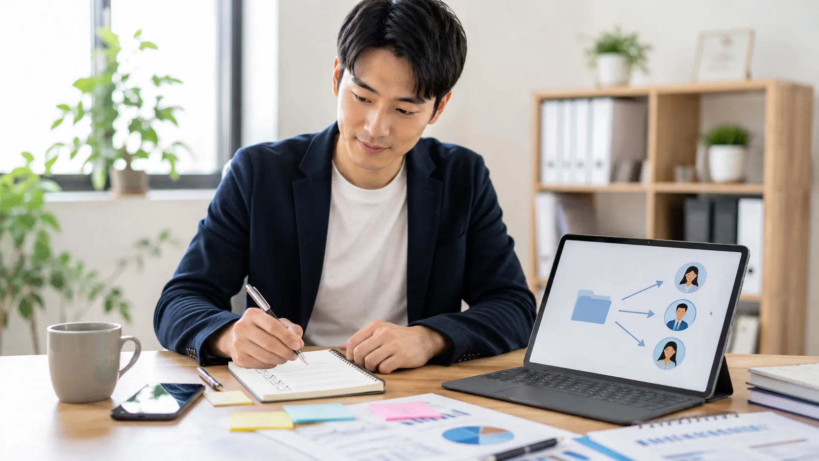 今すぐできる仕事と人に頼む仕事を分けて考えるイメージ