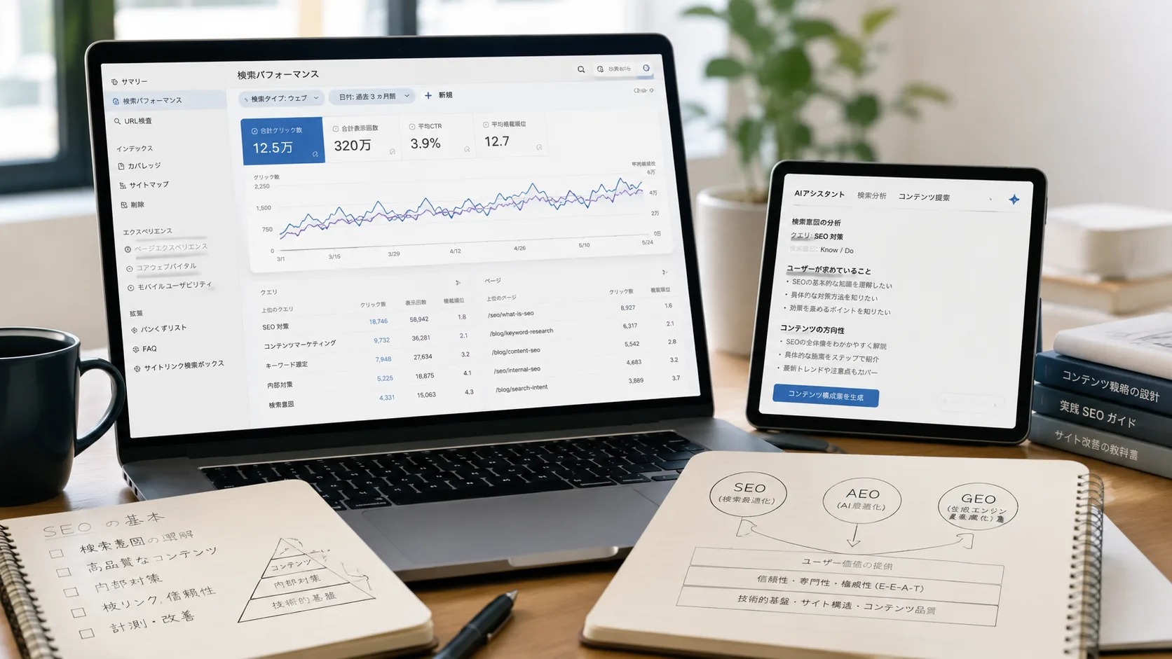 SEOの基本をAI検索時代の発信に活かすイメージ